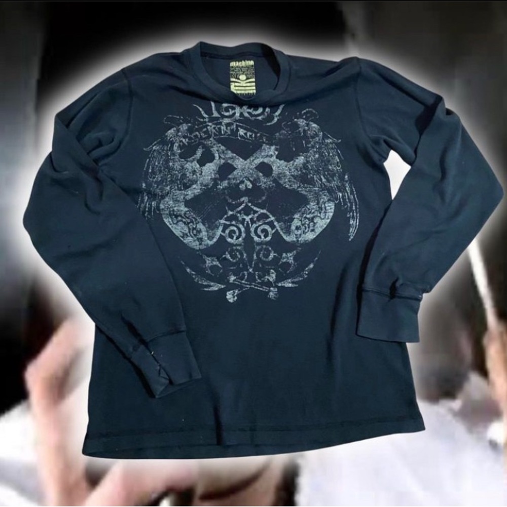 Y2K Machine Rock ‘N’ Roll Guitar Thermal Long Sleeve Affliction Vintage
